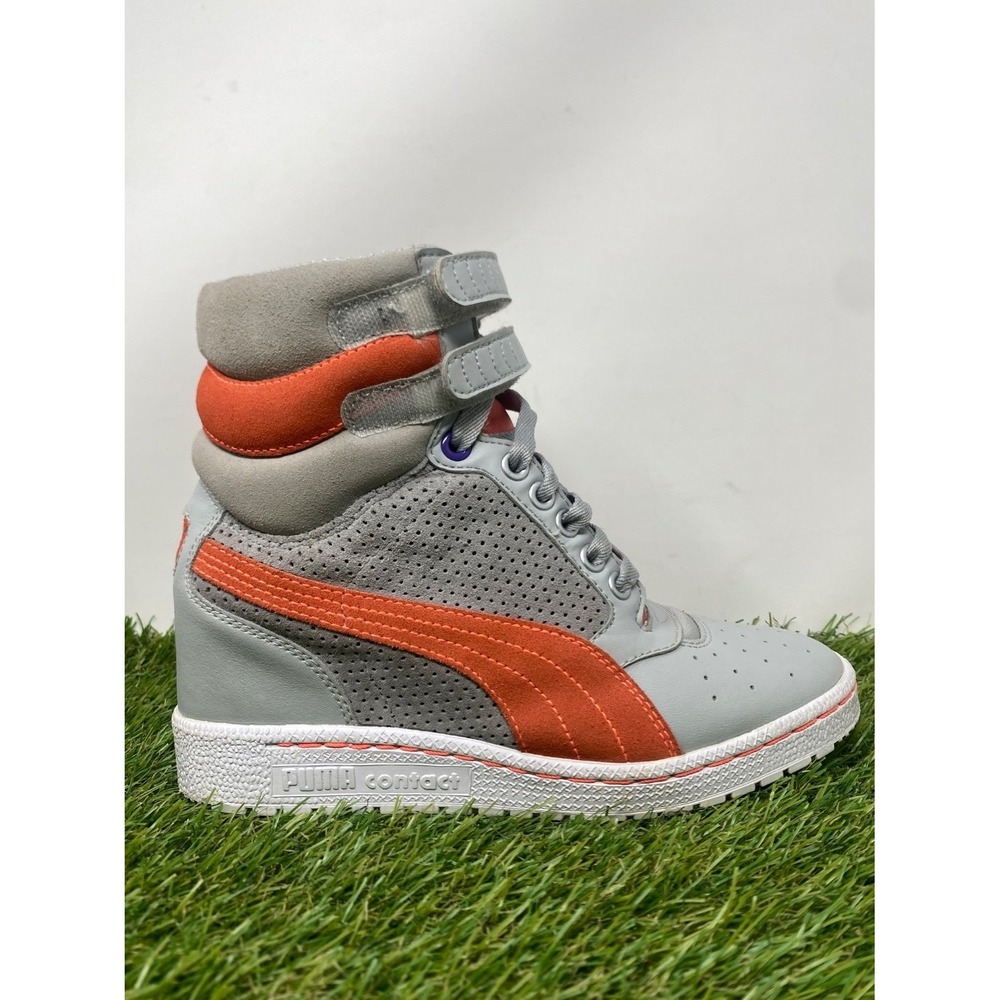 Puma Sky Hi Wedge Shoes Women 6 Gray High-top Athletic Sneaker Streetwear Casual